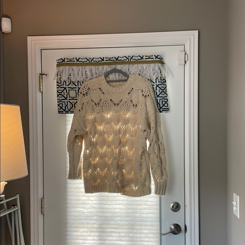 American Eagle Outfitters Cream Crew Neck Sweater